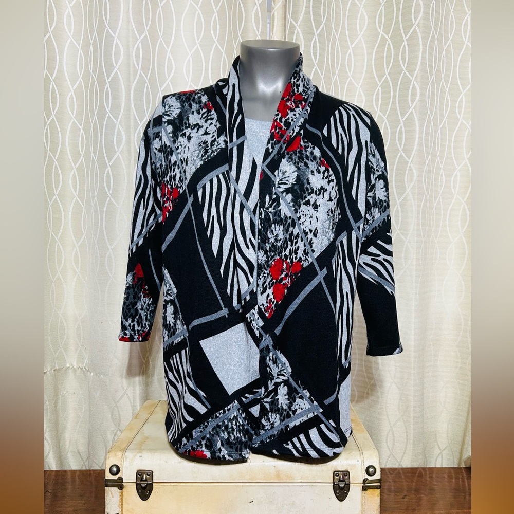 Cooler Cardigan Set Outer Layer Cardigan Under-layer Sleeveless Attached Top